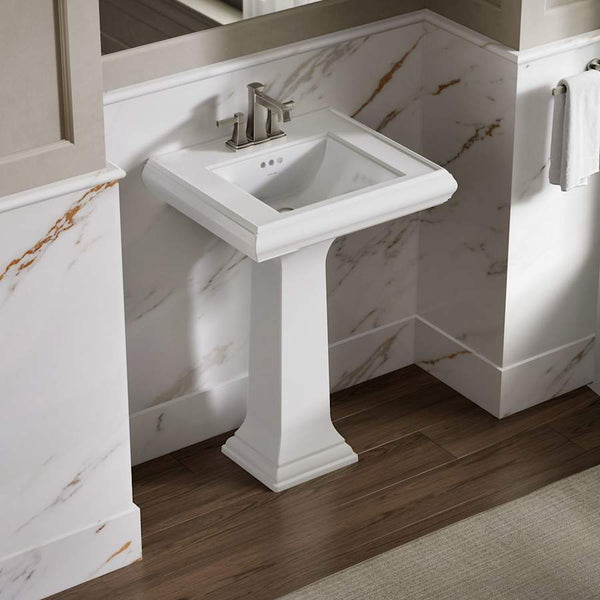 Memoirs Classic 24" Fireclay Pedestal Bathroom Sink with 3 Holes Drilled and Overflow