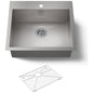 Vault 25" Single Basin Top-Mount/Under-Mount 18-Gauge Stainless Steel Kitchen Sink with SilentShield