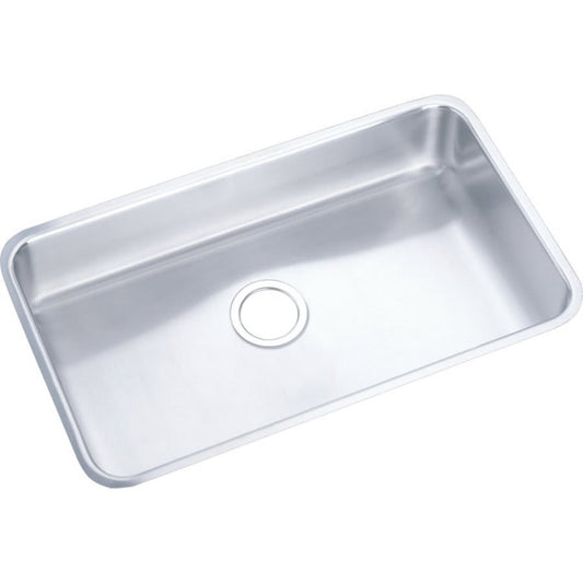 Lustertone™ Classic Single Bowl Kitchen Sink, Under Mount, ADA, 30-1/2 x 18-1/2 in, 4-3/8 in Bowl Depth, 18 ga Lustrous Satin Steel, Stainless