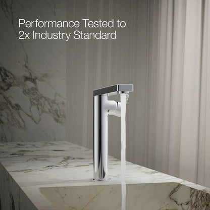 Composed 1.2 GPM Vessel Single Hole Bathroom Faucet with Pop-Up Drain Assembly