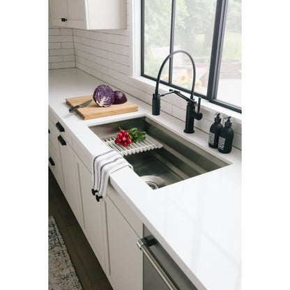 Prolific 33" Workstation Single Basin Undermount Kitchen Sink with Silent Shield Technology and Accessories Included