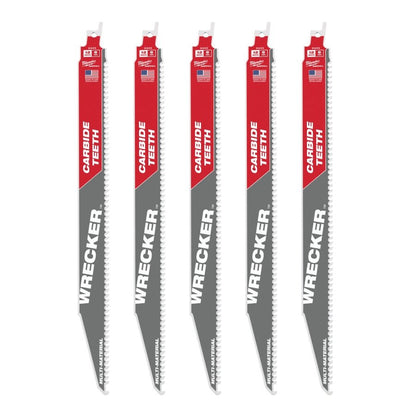 SAWZALL® The Wrecker™ Carbide Tip Reciprocating Saw Blade, 12 in L, 6 tpi, 0.05 in THK
