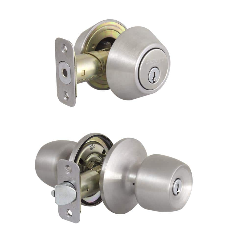 Brandywine Stainless Steel Keyed Entry Knob and Single Cylinder Deadbolt Combo Pack