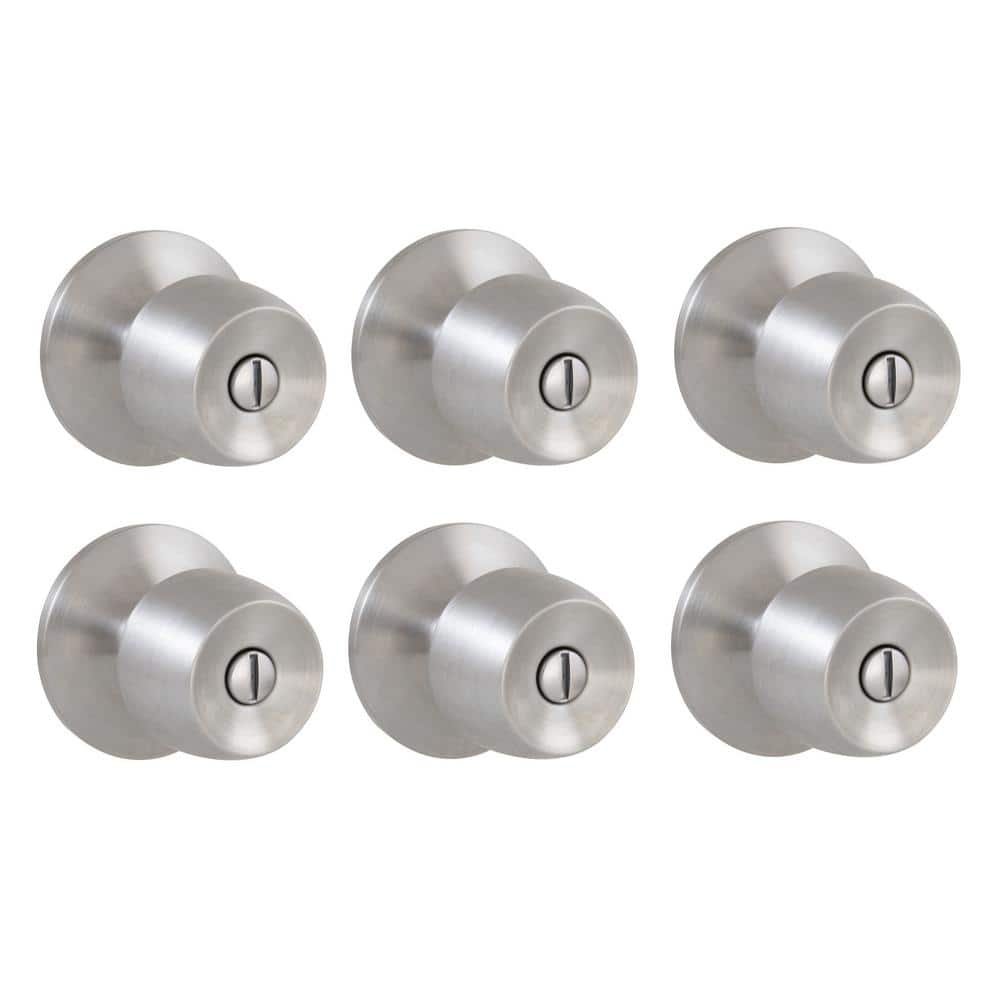 Brandywine Stainless Steel Bed/Bath Door Knob (6-Pack)