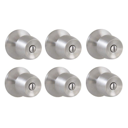 Brandywine Stainless Steel Bed/Bath Door Knob (6-Pack)