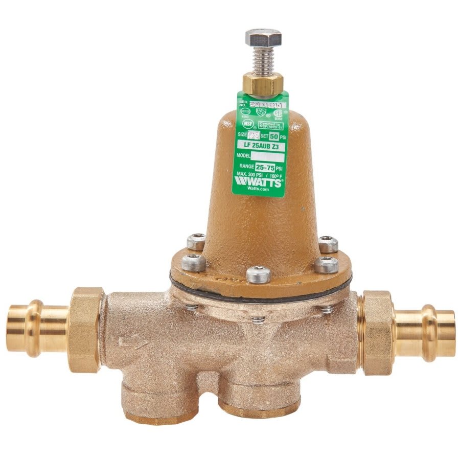 Pressure Reducing Valve, 3/4 in, Union Press, Bronze