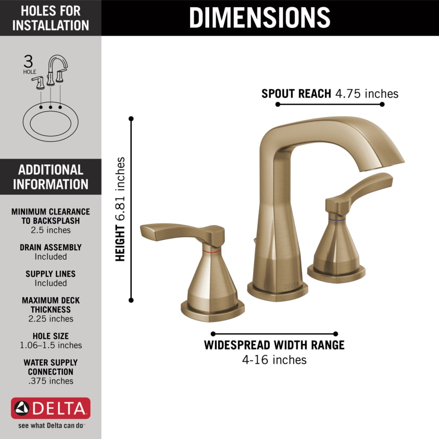 Stryke 1.2 GPM Widespread Bathroom Faucet with Lever Handles and Pop-Up Drain Assembly - Limited Lifetime Warranty