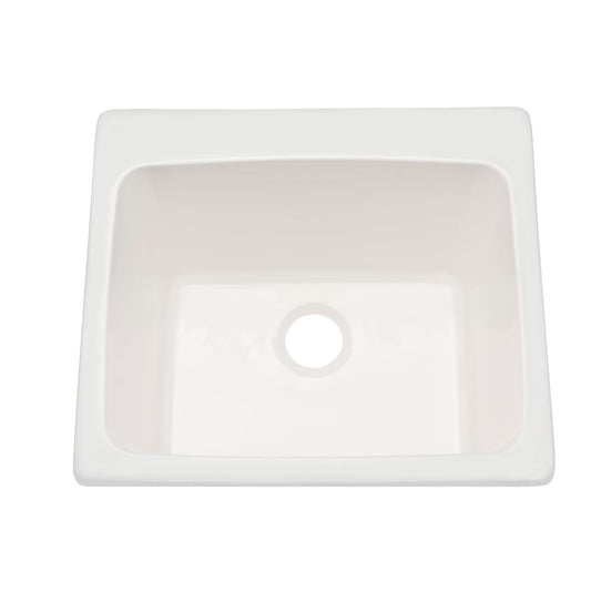 25" Drop In or Undermount Single Basin Acrylic Laundry Sink