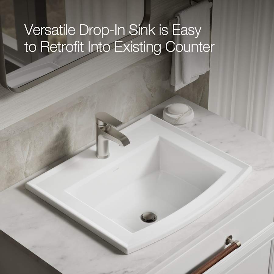 Archer 22-5/8" Drop In Bathroom Sink with 1 Hole Drilled and Overflow