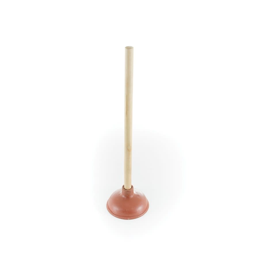 Economy Force Cup, 5 in, Cup, 19 in Handle, High Quality Rubber Plunger, Red