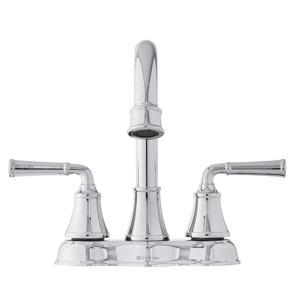 Dunston 4 in. Centerset Double Handle High-Arc Bathroom Faucet in Chrome