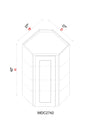 Wall Diagonal Corner Cabinet - 27"W x 42"H x 12"D