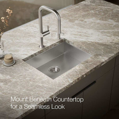 Vault 25" Single Basin Top-Mount/Under-Mount 18-Gauge Stainless Steel Kitchen Sink with SilentShield