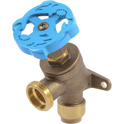 Garden Valve, 1/2 in Inlet, Push, Rough Brass