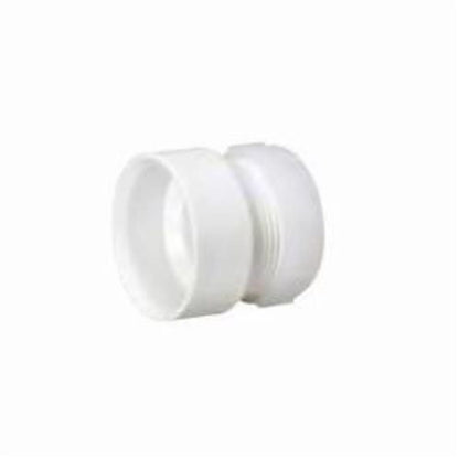 Trap Adapter, 1-1/2 x 1-1/4 in, Hub x Slip Joint, DWV, PVC