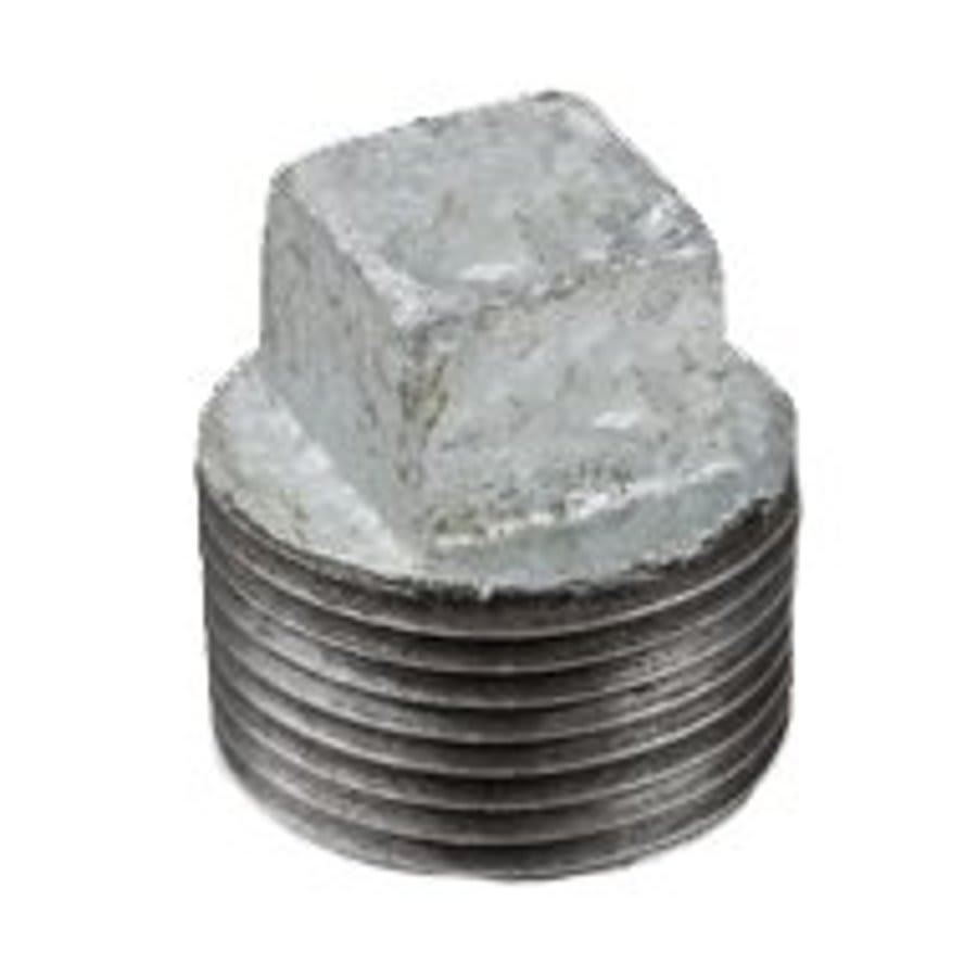 Square Head Plug, 1/2 in, MNPT, 150 lb, Malleable Iron, Galvanized