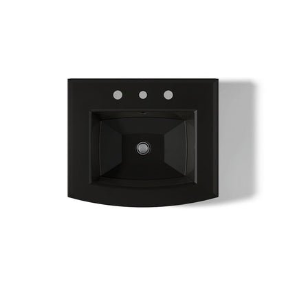 Archer 24" Pedestal Bathroom Sink with 3 Holes Drilled and Overflow
