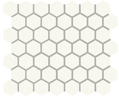 Color Wheel Mosaic Matte Arctic White Straight Joint 2X2 Matte