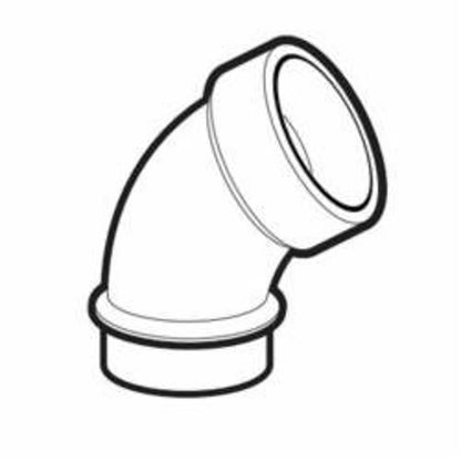 DWV Street 45 deg Elbow, 3 in, Spigot x Hub, ABS