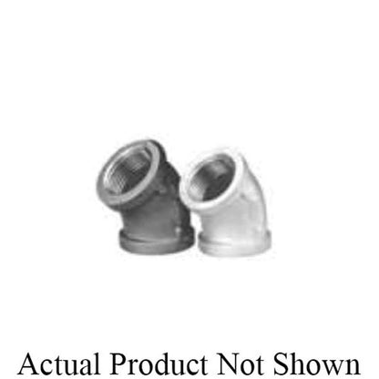 45 deg Elbow, 2-1/2 in, FNPT, 150 lb, Malleable Iron, Galvanized