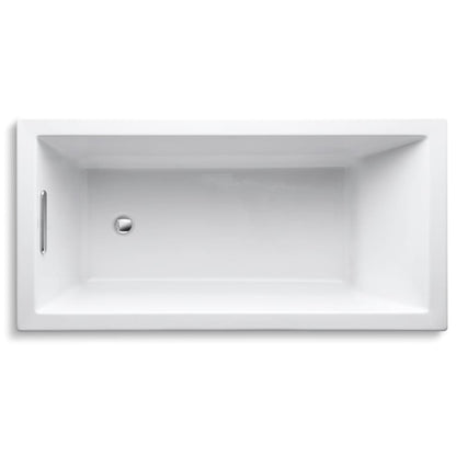 Underscore Collection 60" Drop In Deep Soaker Bath Tub with Slotted Overflow and Reversible Drain