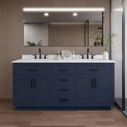 Beckett Double Bathroom Vanity with Toe Kick - 72W x 35H x 22D