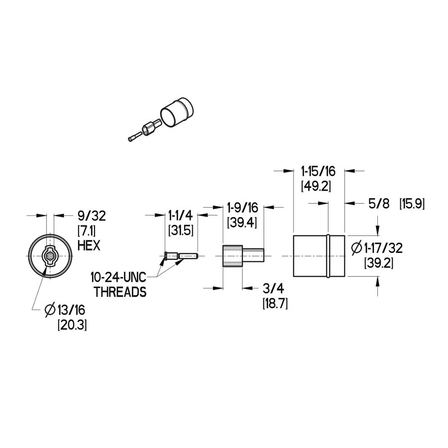 Stem Extension Kit, 1 in, Weller™, Polished Chrome