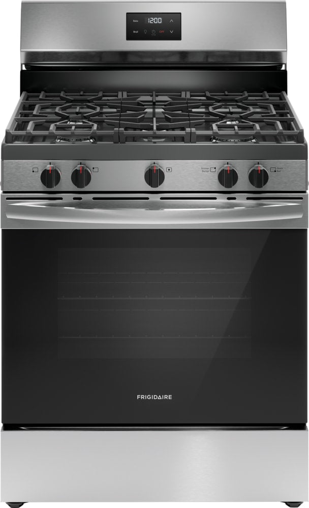 Frigidaire 30 in. 5 Burner Freestanding Gas Range in Stainless Steel