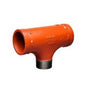 Male Tee, 2-1/2 x 1-1/2 in, Groove x MNPT, Ductile Iron, Enamel Painted