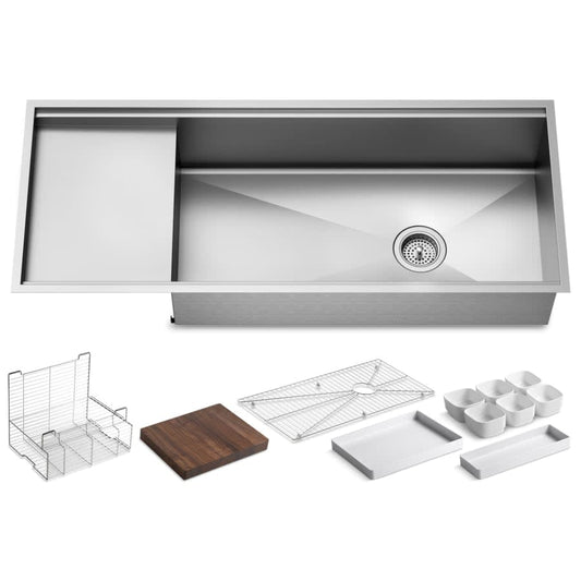 Stages 45" Single Basin Under-Mount 16-Gauge Stainless Steel Kitchen Sink with SilentShield