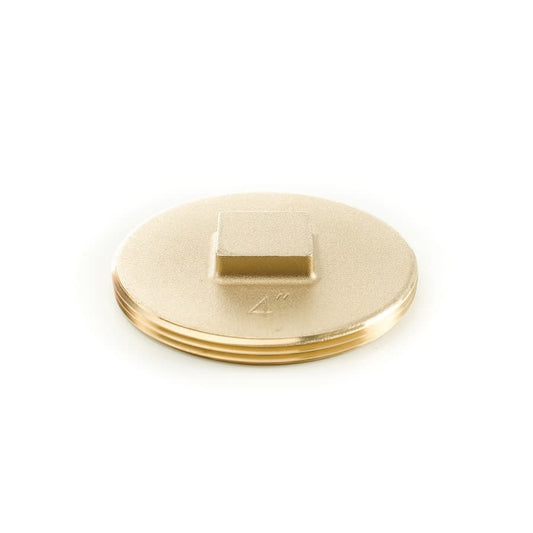 Raised Head Cleanout Plug, 4 in, Brass