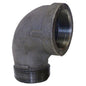 90 deg Street Elbow, 3/4 in, MNPT x FNPT, 150 lb, Malleable Iron, Black, Domestic