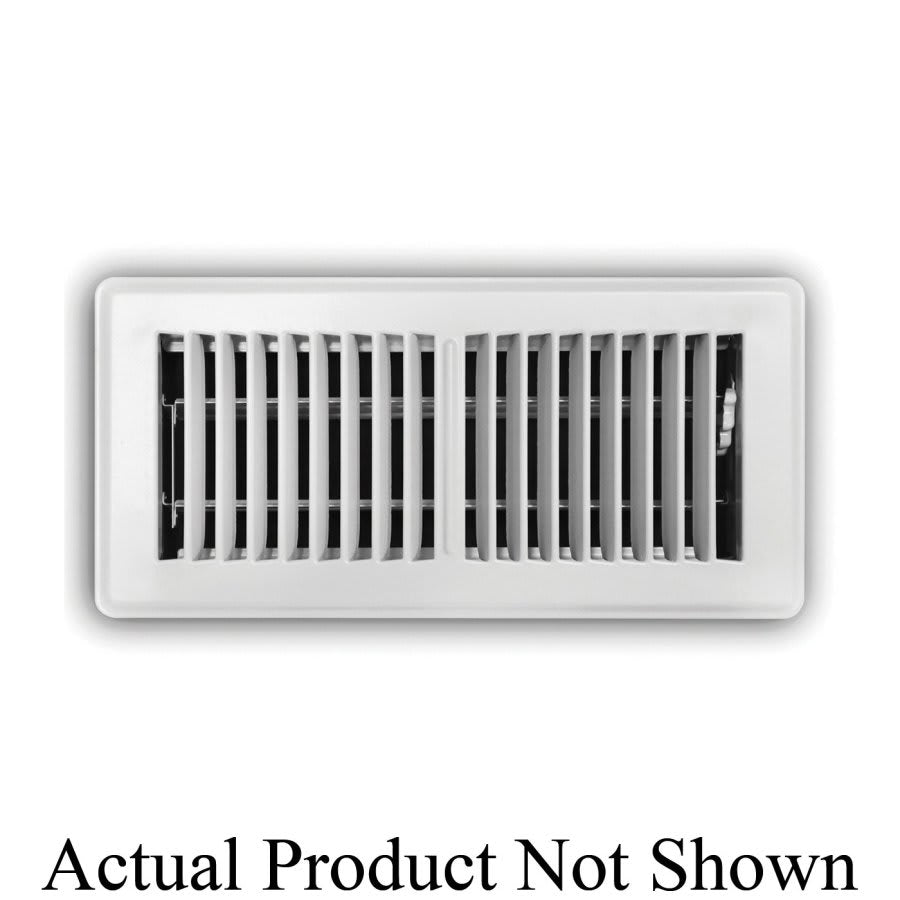 Floor Supply Register, 14 x 4 in, Multi Shutter Damper, Steel, White