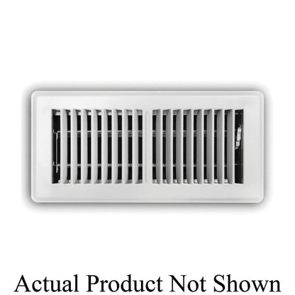 Floor Supply Register, 4 x 10 in, Multi Shutter Damper, Steel, White