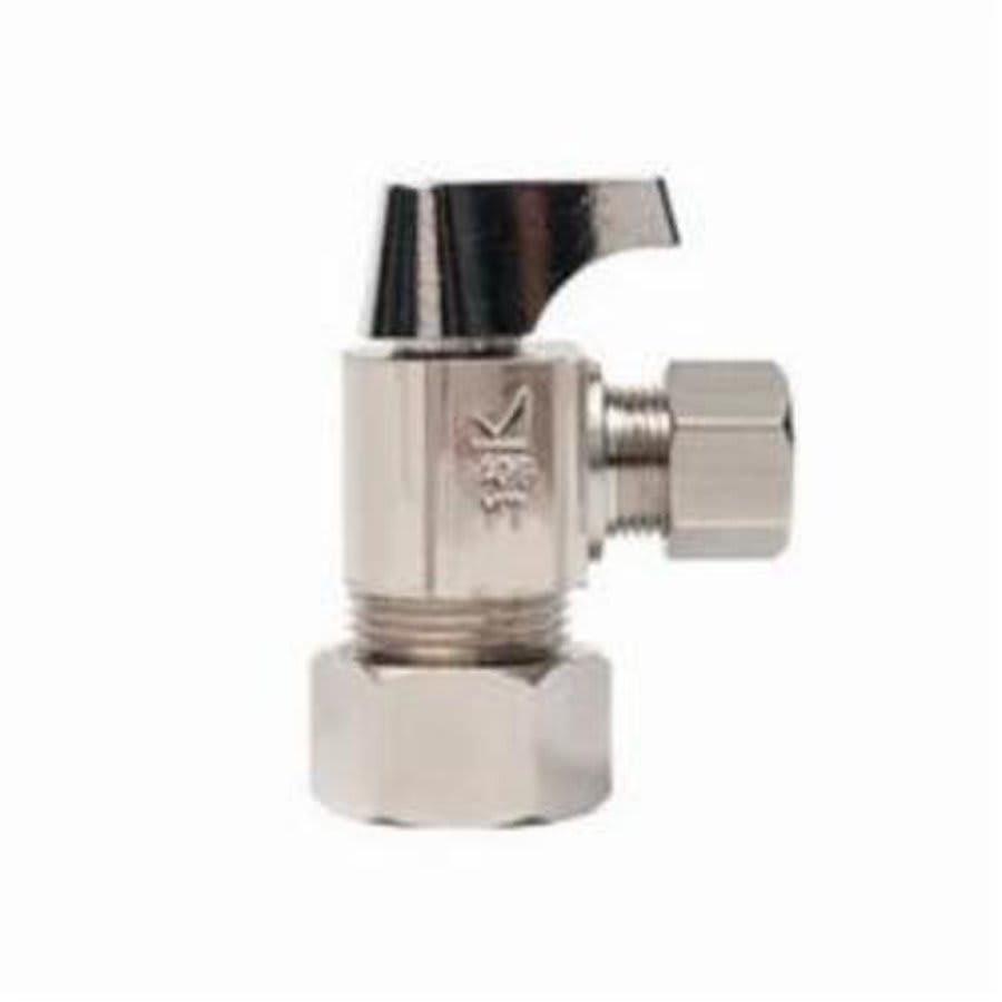 Quarter Turn Angle Stop, 5/8 x 3/8 in, Comp, Chrome