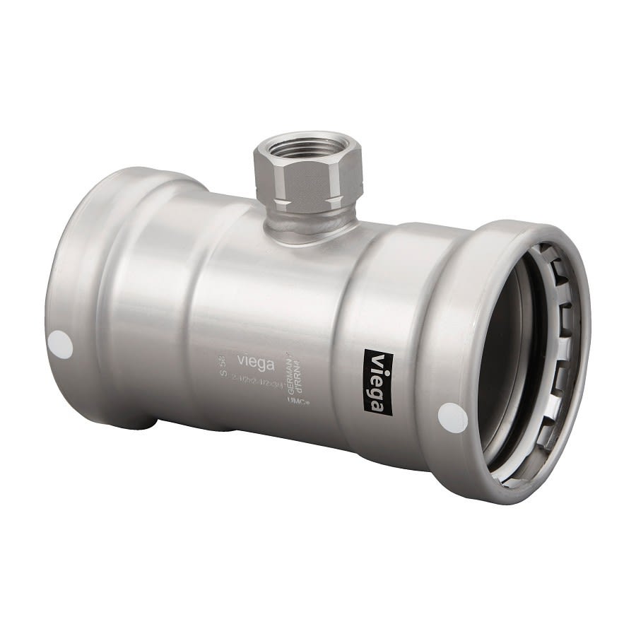 Carbon Steel Tee, 4 x 3/4 in, Press x FNPT, Import