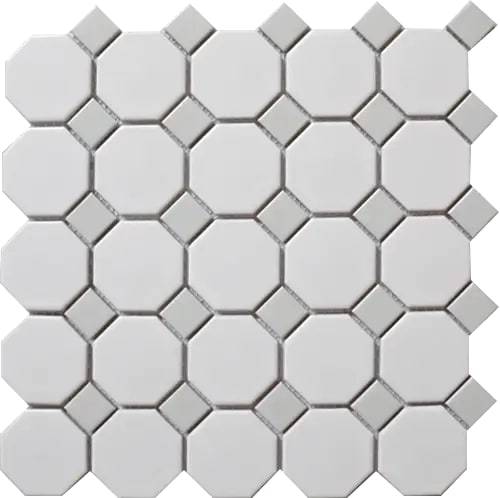MG WHITE 12X12 OCT MOS GRAY DOT