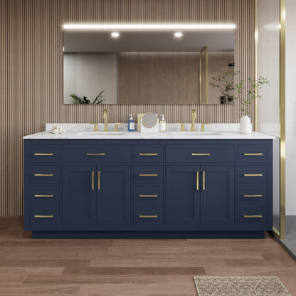 Beckett Double Bathroom Vanity with Toe Kick - 84W x 35H x 22D