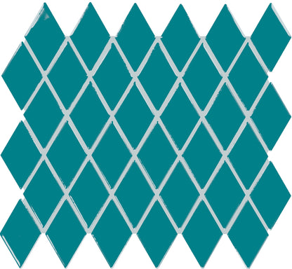 Unglazed Mosaics Peacock Blue Penny Rounds 1X1 Matte