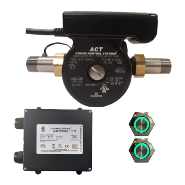 Control Box Kit with Pump, 2-Led Buttons, Integrated Temp Sensor