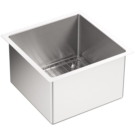 Strive 15" Single Basin Undermount 16-Gauge Stainless Steel Kitchen Sink with SilentShield with Basin Rack