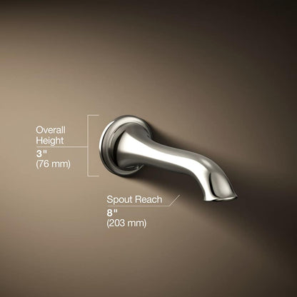 Artifacts Non Diverter Wall Mounted Tub Spout with Flare Design