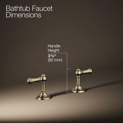 Artifacts Deck-Mount Bath Faucet Handle Trim with Lever Design