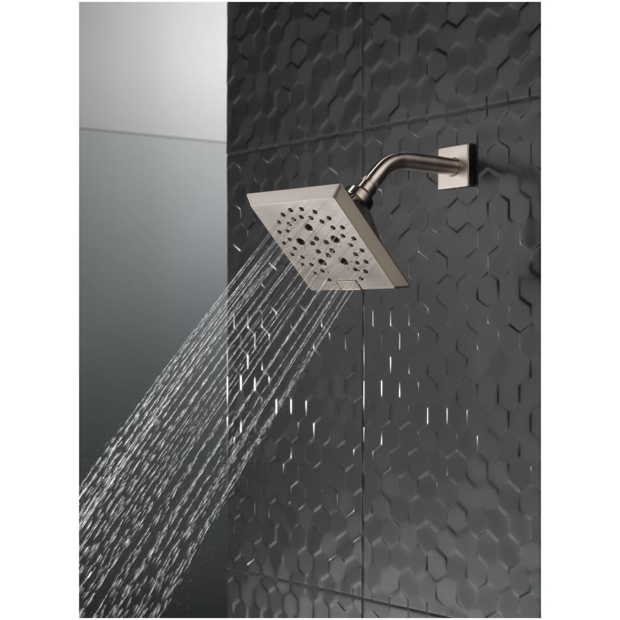 Universal Showering 5-13/16" Square 1.75 GPM Shower Head Full Spray Pattern with Touch Clean and H2Okinetic Technology