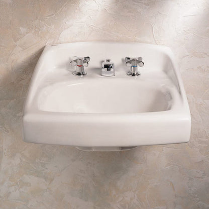 Lucerne 20-1/2" Wall Mounted Porcelain Bathroom Sink with 2 Pre-drilled Holes