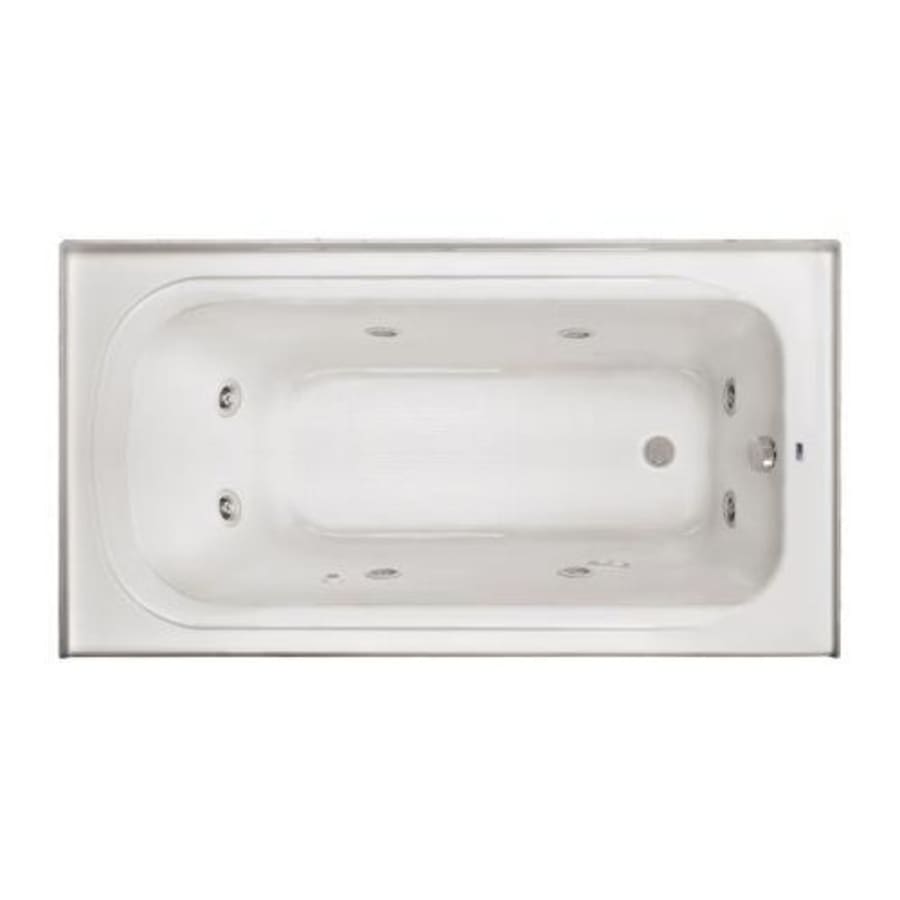 Plus A 60" x 32" Alcove 8 Jet Whirlpool Bath Tub with Skirt, Right Hand Drain and Right Hand Pump