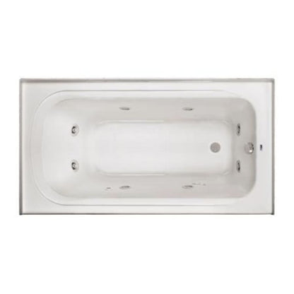 Plus A 60" x 32" Alcove 8 Jet Whirlpool Bath Tub with Skirt, Right Hand Drain and Right Hand Pump