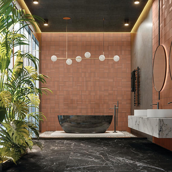 Rhyme and Reason Warm Terracotta Hexagon 4X4 Matte
