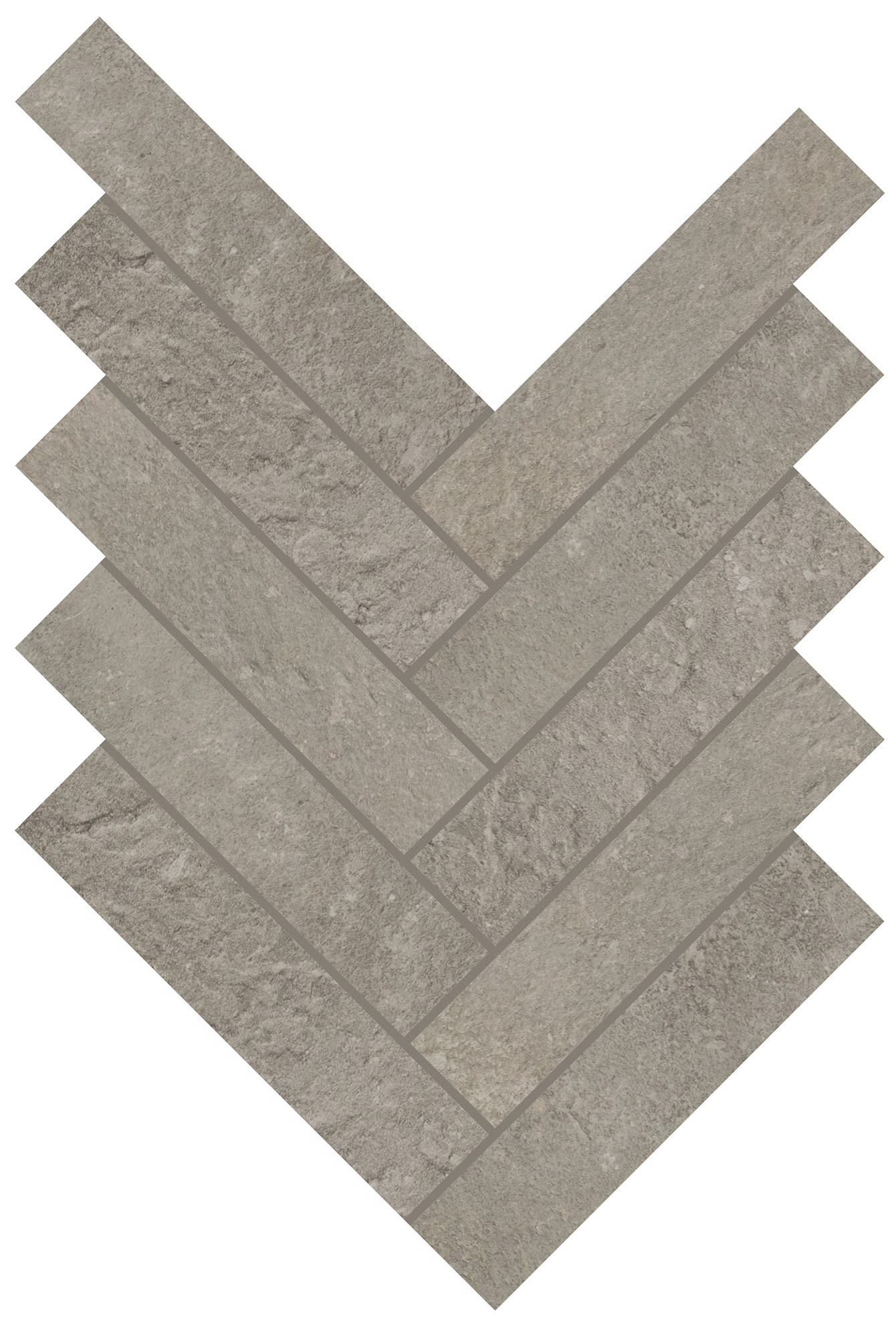 Rekindle Medium Grey Herringbone 2X6 Matte
