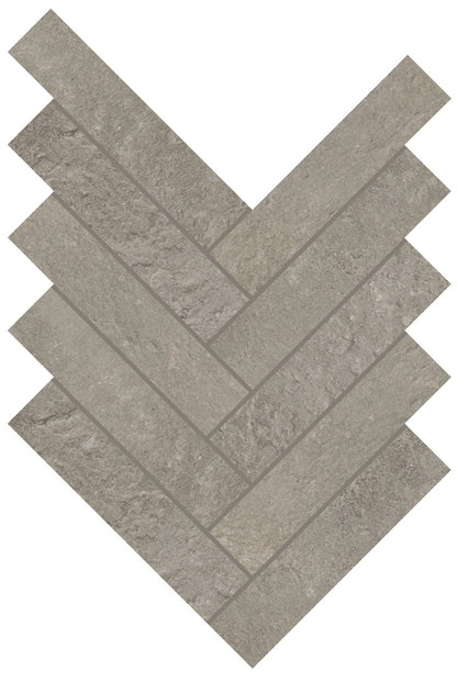 Rekindle Medium Grey Herringbone 2X6 Matte